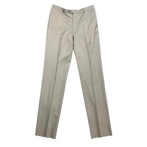Alfani Pants Mens 34 Light Grey Neat Wool Blend Formal Business Dress Unhemmed